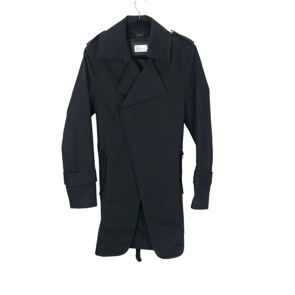 Mackage Black Cotton Trench Coat With Belt Size 38 (US M) - Picture 1 of 7